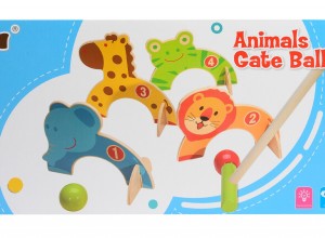 مجموعة لعبة الكروكيه الخشبية للحيوانات