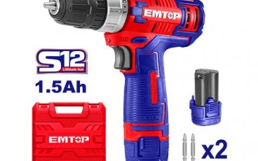 مثقاب لاسلكي ليثيوم أيون 12 فولت - EMTOP - ECDL12620