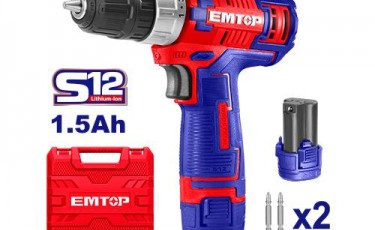 مثقاب لاسلكي ليثيوم أيون 12 فولت - EMTOP - ECDL12620